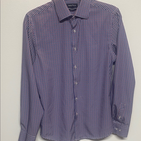 Nautica Other - Nautica‎ Men's Blue Purple Checkered Long sleeve dress shirt size S